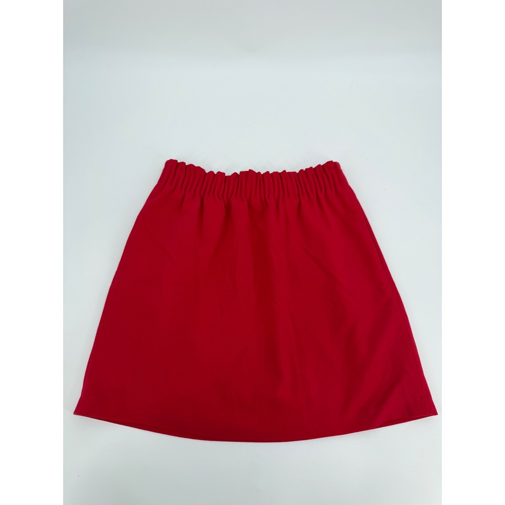 J.Crew Mercantile Red Elastic Waist Mini Skirt‎ Size 2 A-Line Pull On